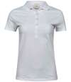 T145 145 Tee Jays Ladies Luxury Stretch Polo Shirt White colour image